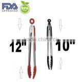 11 Inch Novelty Silicone Locking Kitchen Tong With Stainless Steel Handle thumbnail-1