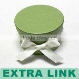 Luxury Fresh Green Color Customed Logo Ribbon Decorative Round Paper Gift Box With String Cord