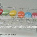 6pcs Glass Spice Jar Set With Metal Stand