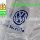 Wholesale LDPE White Color Printing VW Logo Waterproof and Two Pockets 500pcs per Roll Plastic Disposable Car Seat Cover thumbnail-1
