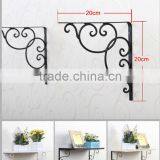 WROUGHT IRON GARDEN GARAGE SHELF HANGING BASKET SCROLL BRACKET thumbnail-1