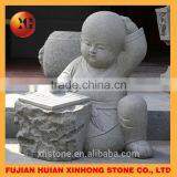 Granite Lovely Little Monk Stone Statue Hands on Chin thumbnail-6