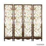 Vintage Furniture Decorative Gilt Wooden Floor Screen, Elegant Floral Painting Three Panel Folding Screen thumbnail-4