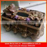 Coffee Brown Lace Tissue Container thumbnail-1