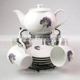 Ceramic Tea Set, Porcelain Coffee Set With Decal thumbnail-5