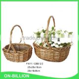 Unique small wicker gift handmade flower basket empty