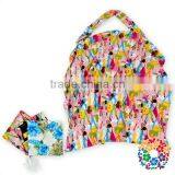 Fashion Navy Blue Floral Oversize Nursing Cover With a Bag - Breastfeeding Cover With a Bag - New Mom Gift thumbnail-2