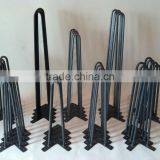 16 Inches Solid Steel Black Metal Iron Chair 2 Rod Hairpin Legs thumbnail-2