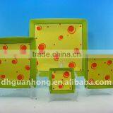 2011Colorful Square Ceramic Plate of 4 Sets