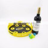 Antislip Round Plastic Food Serving Tray With Handle thumbnail-2