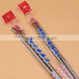 New 1 Pair Chinese Stylish Chop SticksNon-slip Design Stainless Steel Chopsticks thumbnail-2