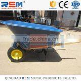 Wooden and Metal Handle Double Wheel Wheelbarrow WH9600 thumbnail-1