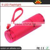 9 LED White Light AA Battery Free Sample Torchlight Cheap Police Flashlight thumbnail-2