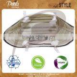 Jute Beach Bag With Multicolor Stripe Print for Fashion thumbnail-4