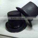 Fashion Black Round Top Hat With Custom Printing Logo Ribbon thumbnail-3
