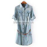 HD-D270 Wholesale Elegant Fashion Demin Women Dress/ladies Casual Dress thumbnail-1