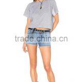 Best Selling Ladies Cut off Mini Raglan Sweatshirt Custom thumbnail-4
