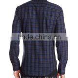 SZXX Hot Sale Casual Lattice Blouse Long Sleeve For Mens Shirts thumbnail-2