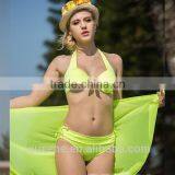 2015 Summer New Arrival Fission Packed Three Pieces Women Sexy Solid Color Beach Swimsuit thumbnail-6