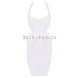 Sexy Backless Boycon Bandage Dress in White H1019 thumbnail-1