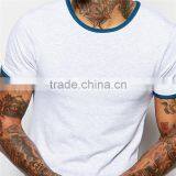 Custom Mens Contrast Ringer Neck t Shirt Stretch Muscle Fit Cotton t Shirt thumbnail-3