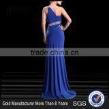 MGOO Cheap Evening Dress OEM Services Navy Blue One Shoulder Crystal Beaded Women Dress Party Cocktail Dress thumbnail-2