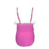 Wholesale Ladies Beautiful High Cut Sexy Pink One Piece Bathing Suits thumbnail-4