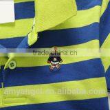 New Design 200 Grams Urban 100% Cotton Oem Stripes Print Style Customized Embroidered Logo Polo Shirts For Kids thumbnail-3