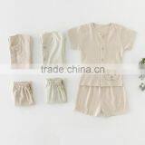 Wholesale Organic Cotton Baby t Shirt 2 Pcs in 1 Newborn Baby Clothes Clothing Set thumbnail-1