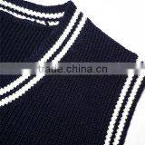 Cool Junior Uniform V Neck Sleeveless Sweater Men Vest Cotton With Two Colors thumbnail-5