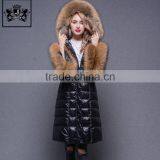 2017 Italian Beautiful and Fashion Pattern Goose Down Jacket With Big Fur Collar and Cuff for Lady thumbnail-2