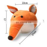 Cheap super cute fulffy fox animal head Wall Mount plush art toy