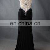 2016 Black Bead V Neck Side Split Sexu Back Open Evening Dress thumbnail-3