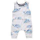 2018 New Design Romper Sleeveless Jumpsuit Whale Printed One Piece Newborn Boy Girl Summer Romper thumbnail-1