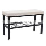 Customized Modern and Practical Metal Change Shoe Stool Shelves Storage Bench With Seating for Living Room thumbnail-5