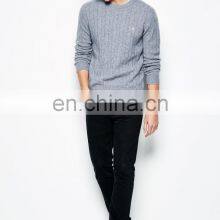 Mens Cable Knit Cashmere Pullover Tops thumbnail-4