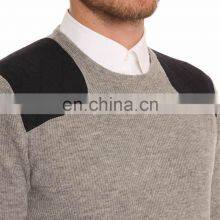 Mens Wool Cashmere Knitted Pullover Sweater With Shoulder Pad thumbnail-4