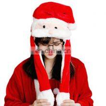 Factory Wholesale Ear Mobile Santa Hat Furry Santa Hat Cute Funny Elk Hat Adult Children Christmas Decorations