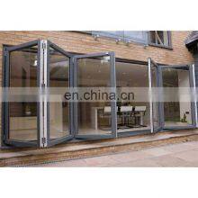 Double Glazed Tempered Glass Exterior Folding Patio Accordion Doors