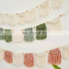 New Arrival Macrame Garland, Colorful Macrame Bunting, Boho Banner Decor, Teen Room Decor Wholesale thumbnail-2