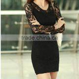 Womans Fashion Dress Long Sleeve Dress Thin Lace Sexy Dress thumbnail-4