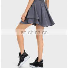 Newest Fashion 2 In 1 Sports Tennis Yoga Mini Skirt Quick Dry With Side Pocket Shorts Dance Gym Wear Workout Running For Women thumbnail-4