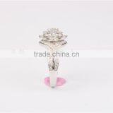 Micro Pave Setting Elegant Rose Shape Design 925 Sterling Silver Wedding Ring thumbnail-5