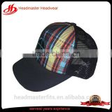 Custom print plaid cheap baseball trucker hats rope baseball trucker cap