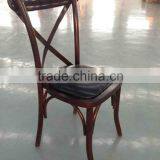 Cross Back Chair With Leather Pad thumbnail-2