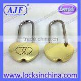 AJF 50MM Brass Double Heart Padlock for Gifts Can Lettering