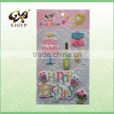 Happy birthday 3D cartoon paper sticker for kids