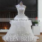 Latest Style One Shoulder Sleeveless Flower Embroidery Beaded Dresses For Wedding thumbnail-2