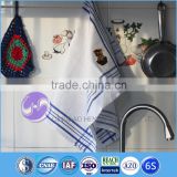 embroidered white cotton waffle weave kitchen towels