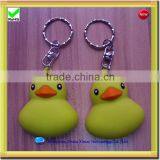Cute Yellow Duck Shape Silicone Key Chain Led thumbnail-1